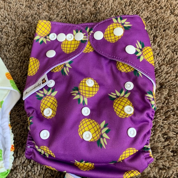 Annababy Cloth Diaper Lot Pocket w/ Inserts Cactus Pineapple Donut Dragonfly - Picture 4 of 10
